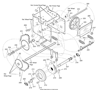 Drive Diagram and Parts List for C950-52848-0 (1695561)(2008) Briggs and Stratton Snow Blower